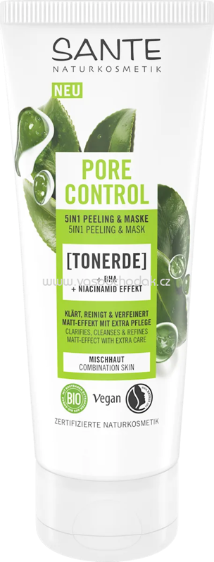 SANTE NATURKOSMETIK Peeling Pore Control Tonerde, 100 ml SANTE NATURKOSMETIK Peeling Pore Control Tonerde, 100 ml