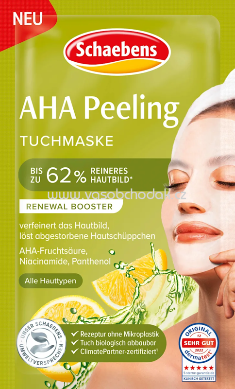 Schaebens Tuchmaske AHA Peeling, 1 St Schaebens Tuchmaske AHA Peeling, 1 St