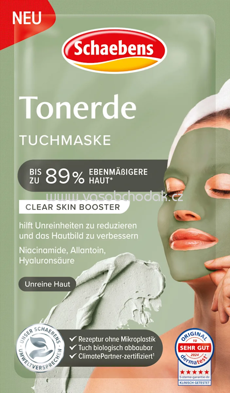Schaebens Tuchmaske Tonerde, 1 St