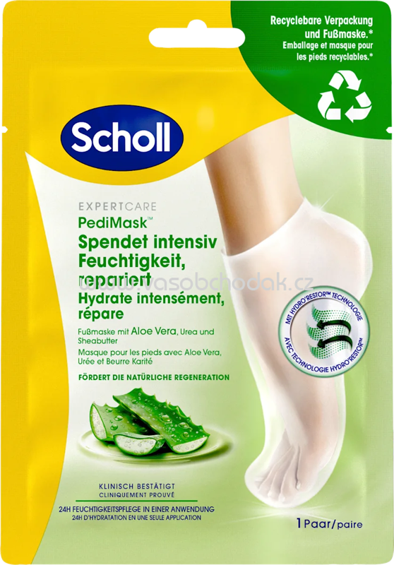 Scholl Fußmaske Socken mit Aloe Vera 1 Paar, 2 St