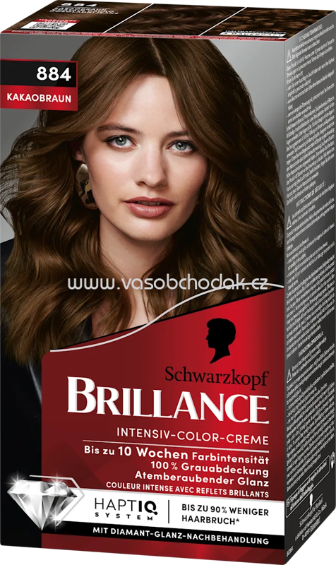Schwarzkopf Brillance Haarfarbe 884 Kakaobraun, 1 St Schwarzkopf Brillance Haarfarbe 884 Kakaobraun, 1 St