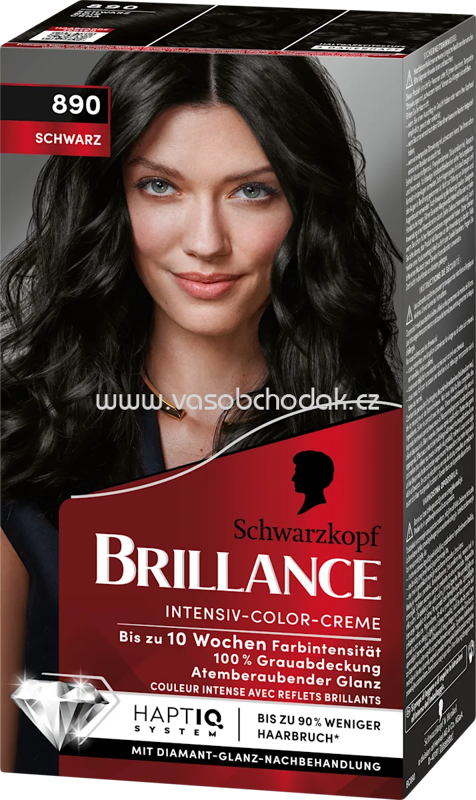 Schwarzkopf Brillance Haarfarbe 890 Schwarz, 1 St Schwarzkopf Brillance Haarfarbe 890 Schwarz, 1 St
