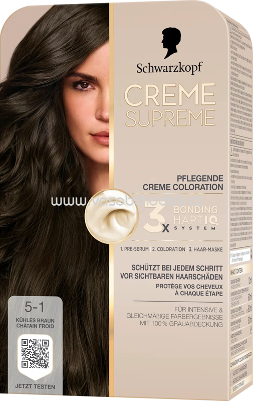 Schwarzkopf CREME SUPREME Haarfarbe 5-1 Kühles Braun, 1 St Schwarzkopf CREME SUPREME Haarfarbe 5-1 Kühles Braun, 1 St