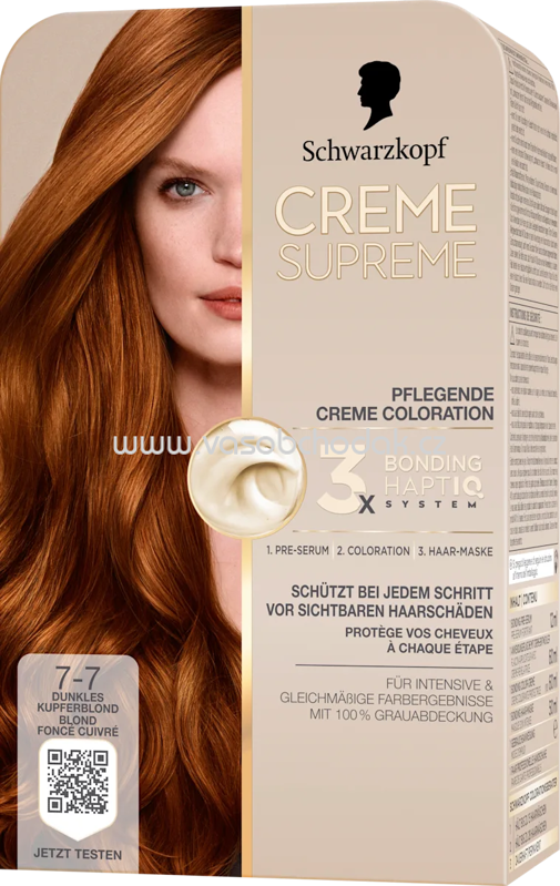 Schwarzkopf CREME SUPREME Haarfarbe 7-7 Dunkles Kupferblond, 1 St Schwarzkopf CREME SUPREME Haarfarbe 7-7 Dunkles Kupferblond, 1 St