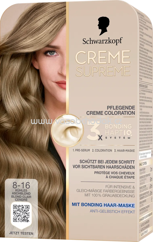 Schwarzkopf CREME SUPREME Haarfarbe 8-16 Kühles Aschblond, 1 St Schwarzkopf CREME SUPREME Haarfarbe 8-16 Kühles Aschblond, 1 St
