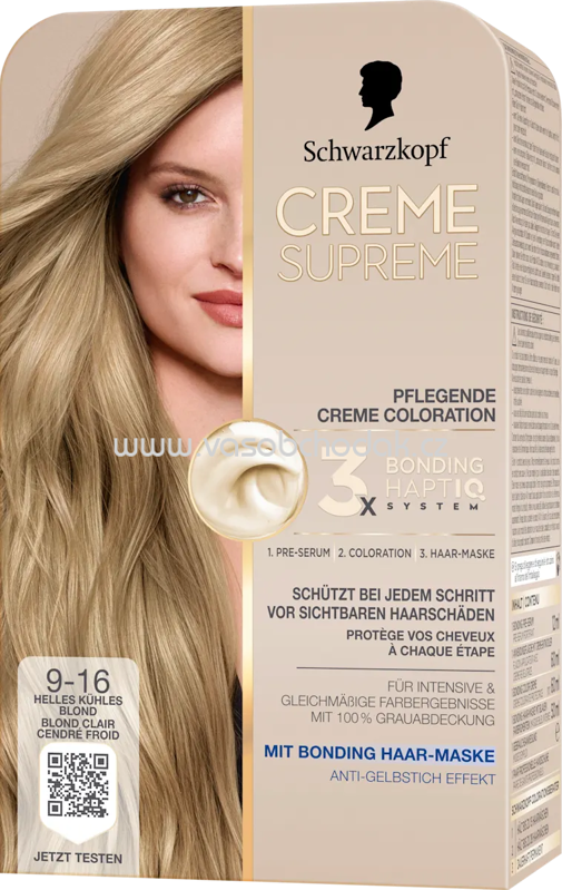 Schwarzkopf CREME SUPREME Haarfarbe 9-16 Helles kühles Blond, 1 St Schwarzkopf CREME SUPREME Haarfarbe 9-16 Helles kühles Blond, 1 St