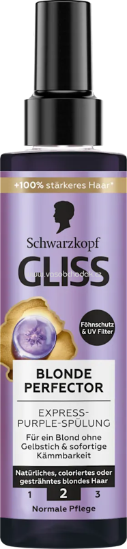 Schwarzkopf GLISS Sprüh-Conditioner Express-Purple Blonde Perfector, 200 ml Schwarzkopf GLISS Sprüh-Conditioner Express-Purple Blonde Perfector, 200 ml