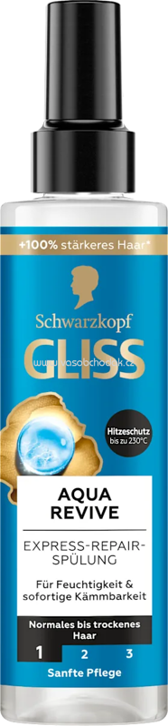 Schwarzkopf GLISS Sprüh-Conditioner Express-Repair Aqua Revive, 200 ml Schwarzkopf GLISS Sprüh-Conditioner Express-Repair Aqua Revive, 200 ml