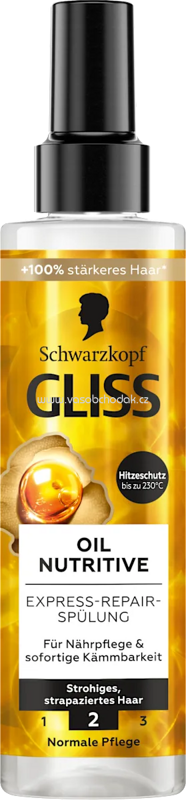 Schwarzkopf GLISS Sprüh-Conditioner Express-Repair Oil Nutritive, 200 ml Schwarzkopf GLISS Sprüh-Conditioner Express-Repair Oil Nutritive, 200 ml