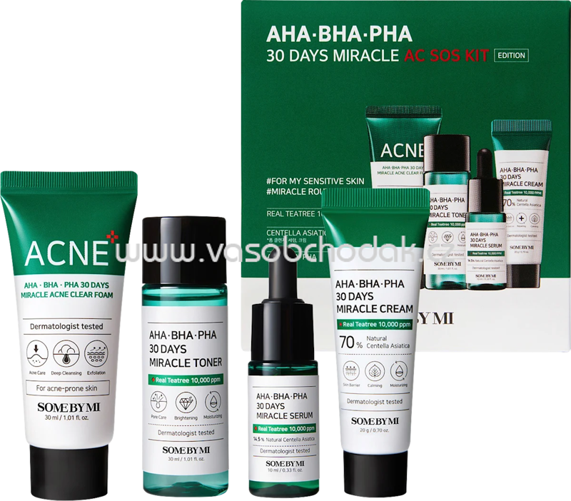 SOME BY MI Gesichtspflegeset AHA-BHA Miracle AC SOS Kit 4tlg, 4 St