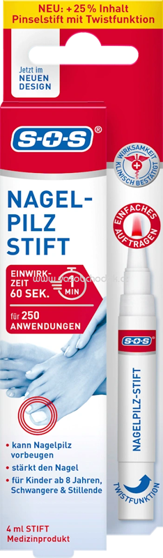 SOS Nagelpilz Entferner Stift, 4 ml SOS Nagelpilz Entferner Stift, 4 ml