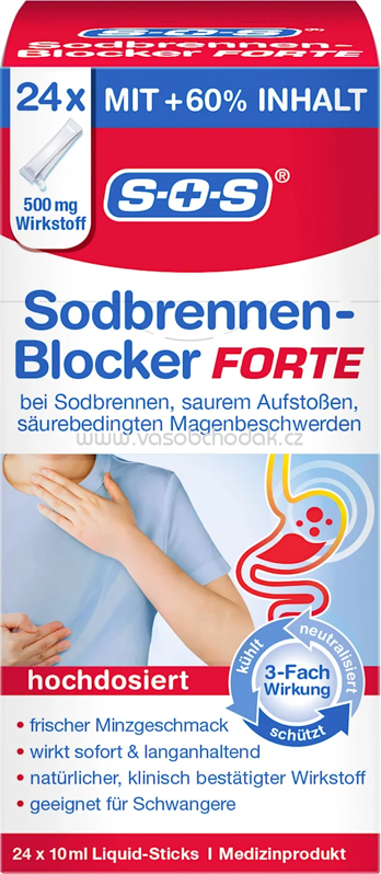 SOS Sodbrennen Blocker Forte 24 St, 240 ml