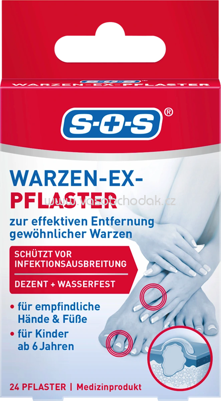 SOS Warzen Entferner Pflaster, Warzen-Ex, 24 St