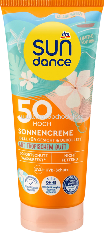 SUNDANCE Sonnencreme Gesicht mit tropischem Duft, island breeze, LSF 50, 100 ml SUNDANCE Sonnencreme Gesicht mit tropischem Duft, island breeze, LSF 50, 100 ml