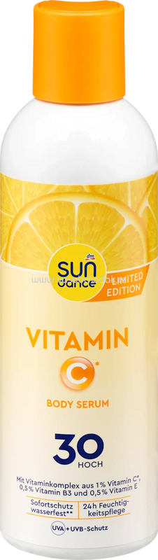 SUNDANCE Sonnenmilch Körper Serum mit Vitamin C, LSF 30, 200 ml