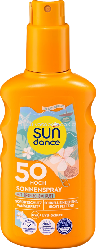 SUNDANCE Sonnenspray mit tropischem Duft, island breeze LSF 50, 200 ml SUNDANCE Sonnenspray mit tropischem Duft, island breeze LSF 50, 200 ml