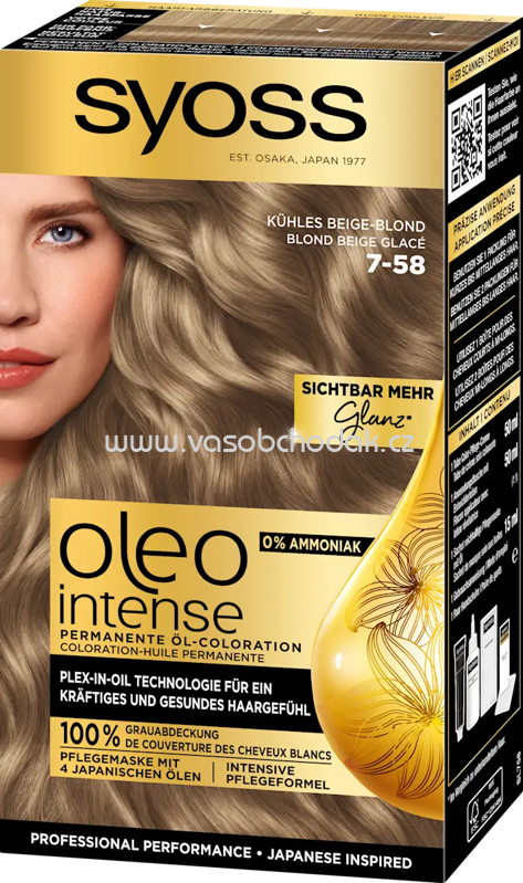 Syoss Oleo Intense Haarfarbe 7-58 Kühles Beige-Blond, 1 St