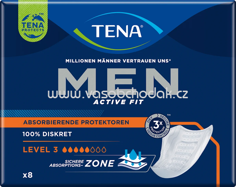 TENA Men Einlagen Inkontinenz Level 3, 8 St TENA Men Einlagen Inkontinenz Level 3, 8 St