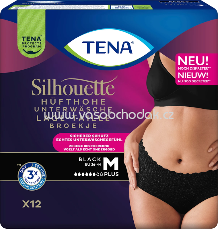 TENA Pants Inkontinenz Silhouette schwarz Gr. M, 12 St
