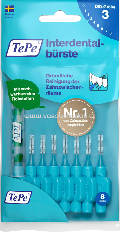 TePe Interdentalbürsten blau 0,6 mm ISO 3, 8 St TePe Interdentalbürsten blau 0,6 mm ISO 3, 8 St