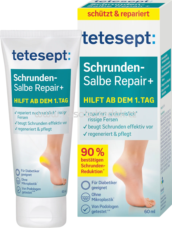 tetesept Fußcreme, Schrundensalbe Repair+, 60 ml tetesept Fußcreme, Schrundensalbe Repair+, 60 ml