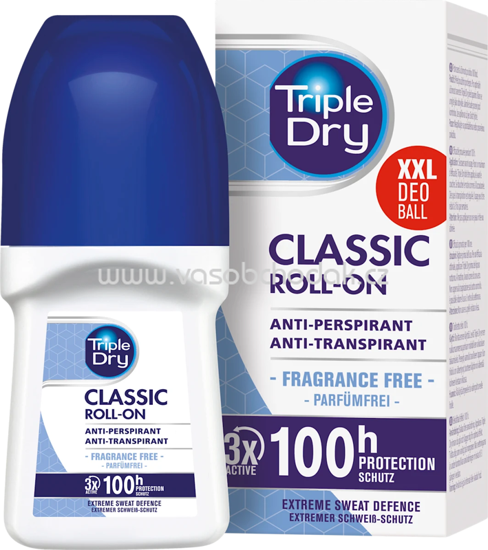 Triple Dry Antitranspirant Deo Roll-on Classic, 50 ml Triple Dry Antitranspirant Deo Roll-on Classic, 50 ml