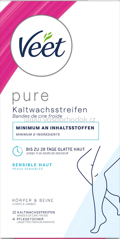 Veet Kaltwachsstreifen Körper & Beine sensitiv, 22 St Veet Kaltwachsstreifen Körper & Beine sensitiv, 22 St