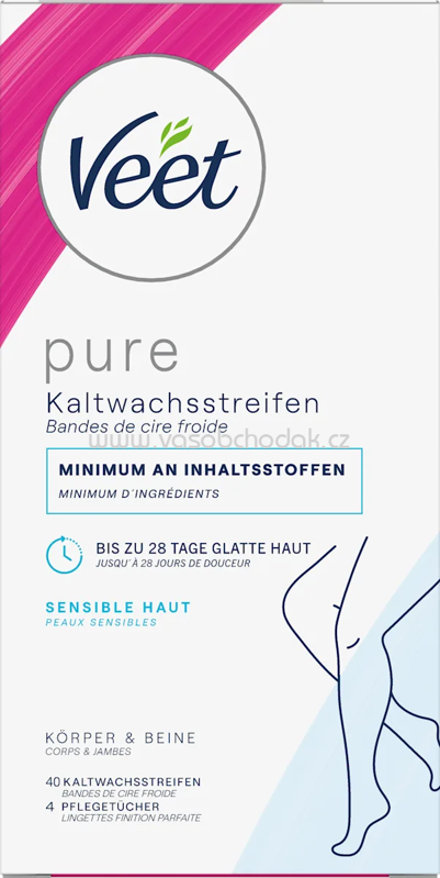Veet Kaltwachsstreifen Körper & Beine sensitiv, 40 St Veet Kaltwachsstreifen Körper & Beine sensitiv, 40 St