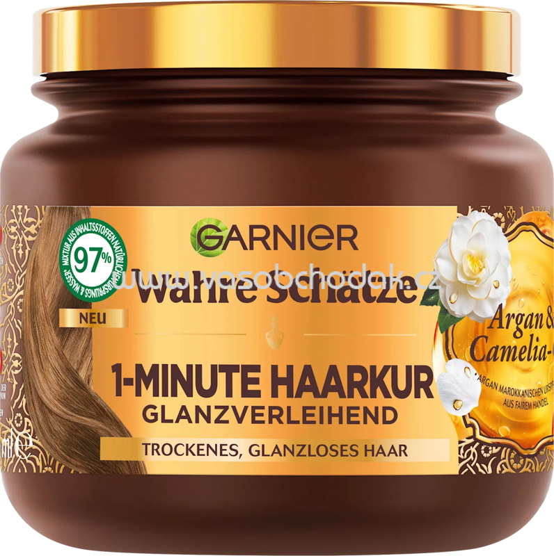 Wahre Schätze Haarkur 1-Minute Argan & Camelia-Öl, 340 ml Wahre Schätze Haarkur 1-Minute Argan & Camelia-Öl, 340 ml