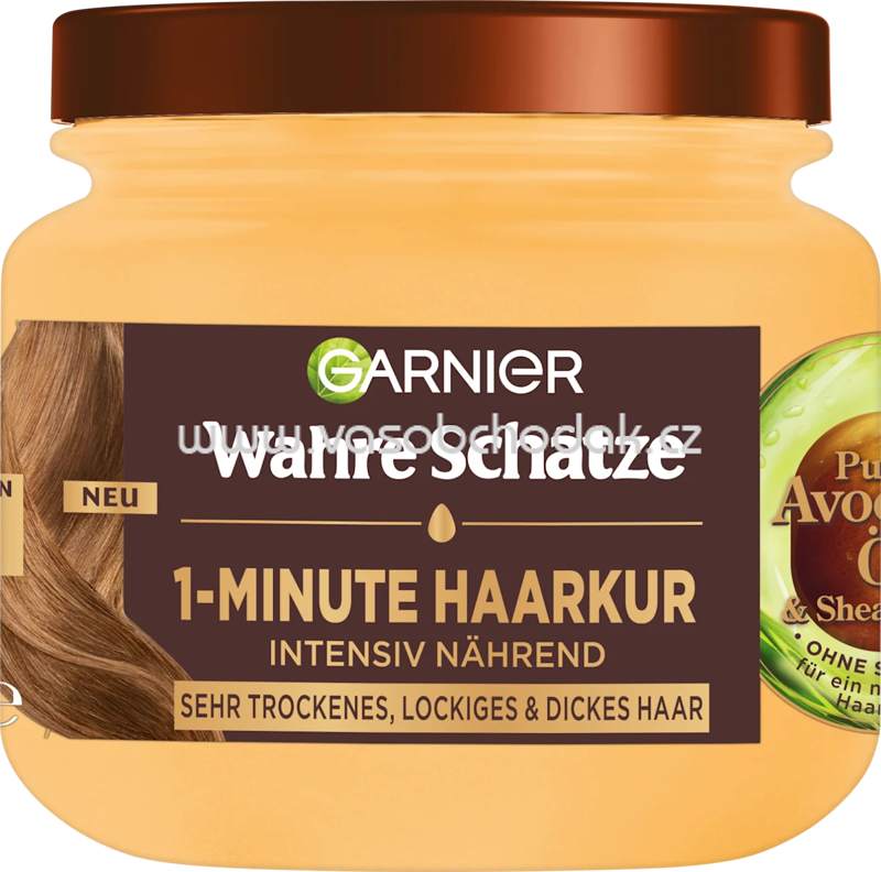 Wahre Schätze Haarkur 1-Minute Avocado-Öl & Sheabutter, 340 ml Wahre Schätze Haarkur 1-Minute Avocado-Öl & Sheabutter, 340 ml