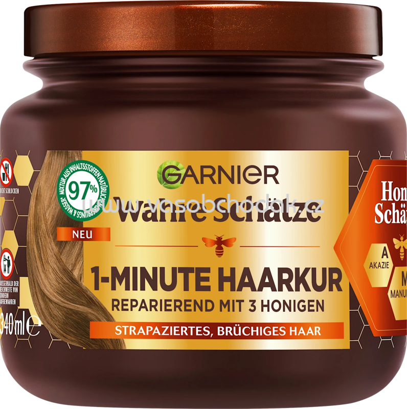 Wahre Schätze Haarkur 1-Minute Honig Schätze, 340 ml Wahre Schätze Haarkur 1-Minute Honig Schätze, 340 ml