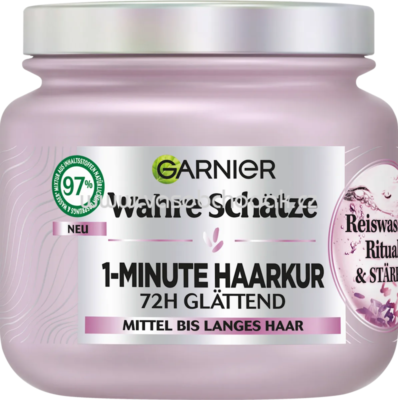 Wahre Schätze Haarkur 1-Minute Reiswasser Ritual & Stärke, 340 ml Wahre Schätze Haarkur 1-Minute Reiswasser Ritual & Stärke, 340 ml