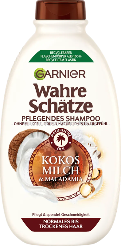 Wahre Schätze Shampoo Kokosmilch & Macadamia, 400 ml Wahre Schätze Shampoo Kokosmilch & Macadamia, 400 ml