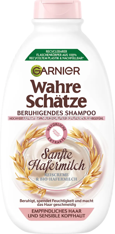 Wahre Schätze Shampoo Sanfte Hafermilch, empfindliches Haar, 400 ml Wahre Schätze Shampoo Sanfte Hafermilch, empfindliches Haar, 400 ml