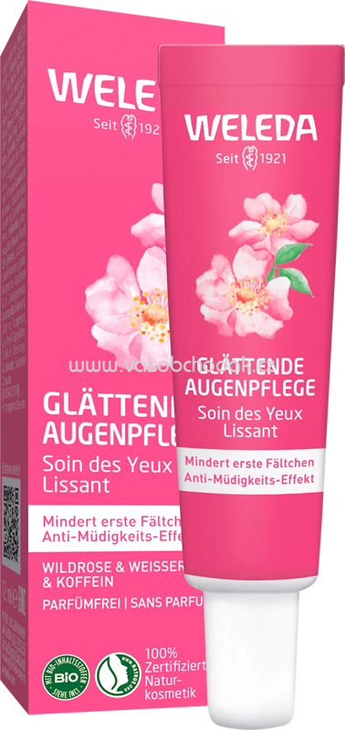 WELEDA Augencreme glättend Wildrose, 12 ml