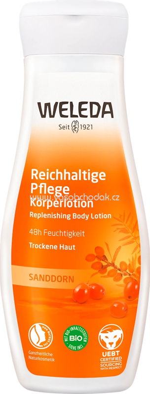 WELEDA Körperlotion reichhaltige Pflege Sanddorn, 200 ml
