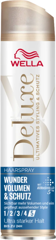 WELLA Deluxe Haarspray Wunder Volumen & Schutz, Ultra starker Halt, 250 ml WELLA Deluxe Haarspray Wunder Volumen & Schutz, Ultra starker Halt, 250 ml