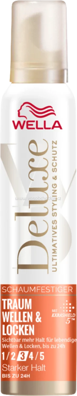 WELLA Deluxe Schaumfestiger Traum Wellen & Locken, Starker Halt, 200 ml WELLA Deluxe Schaumfestiger Traum Wellen & Locken, Starker Halt, 200 ml