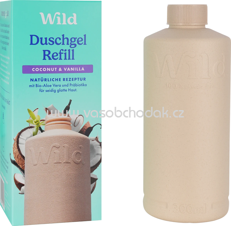Wild Duschgel Coconut & Vanilla, Nachfüllpack, 300 ml Wild Duschgel Coconut & Vanilla, Nachfüllpack, 300 ml