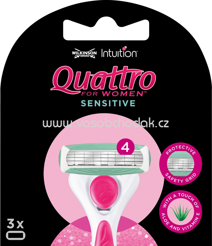WILKINSON SWORD Rasierklingen, Quattro for women sensitive, 3 St WILKINSON SWORD Rasierklingen, Quattro for women sensitive, 3 St
