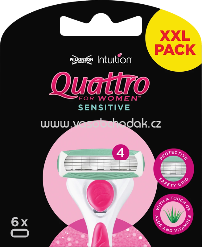 WILKINSON SWORD Rasierklingen, Quattro for women sensitive, 6 St WILKINSON SWORD Rasierklingen, Quattro for women sensitive, 6 St