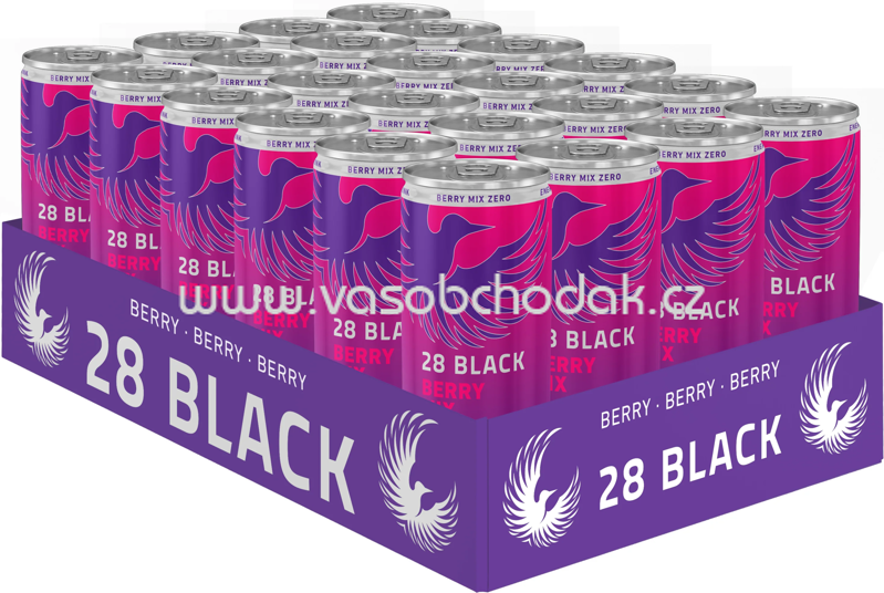 28 Black Energy Drink Berry Mix Zero, 24x250 ml