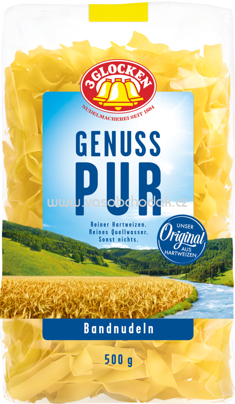 3 Glocken Genuss Pur Bandnudeln, 500g 3 Glocken Genuss Pur Bandnudeln, 500g