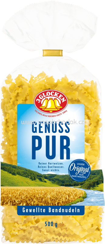3 Glocken Genuss Pur Gewellte Bandnudeln, 500g 3 Glocken Genuss Pur Gewellte Bandnudeln, 500g