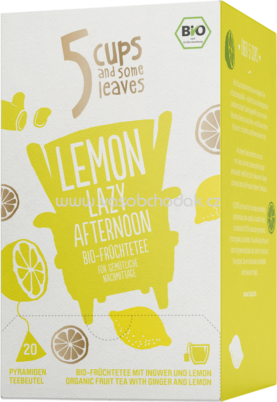 5 CUPS Lemon Lazy Afternoon Bio Früchtetee, 20 Beutel