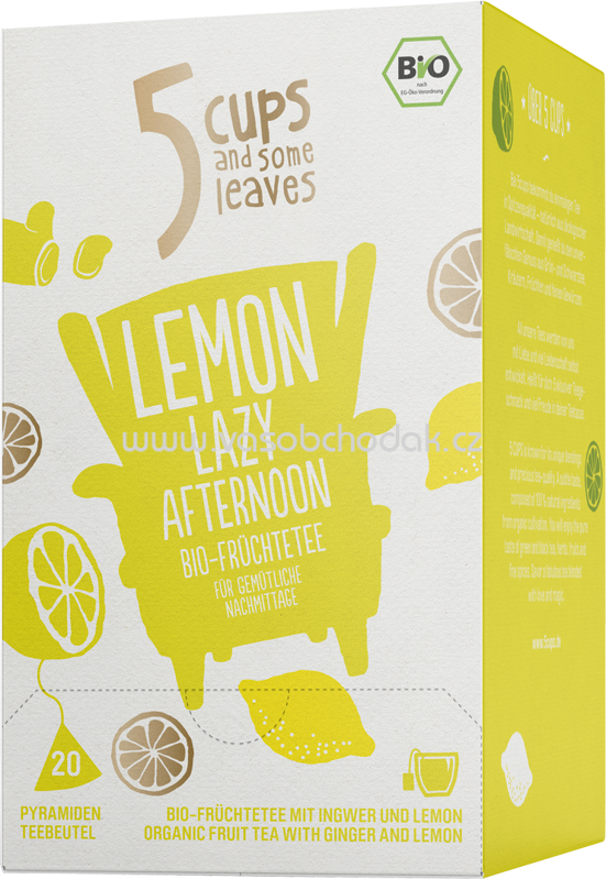 5 CUPS Lemon Lazy Afternoon Bio Früchtetee, 20 Beutel 5 CUPS Lemon Lazy Afternoon Bio Früchtetee, 20 Beutel
