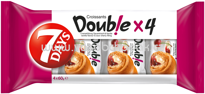 7 Days Double Croissant Vanille-Sauerkirsche 4x60g, 240g