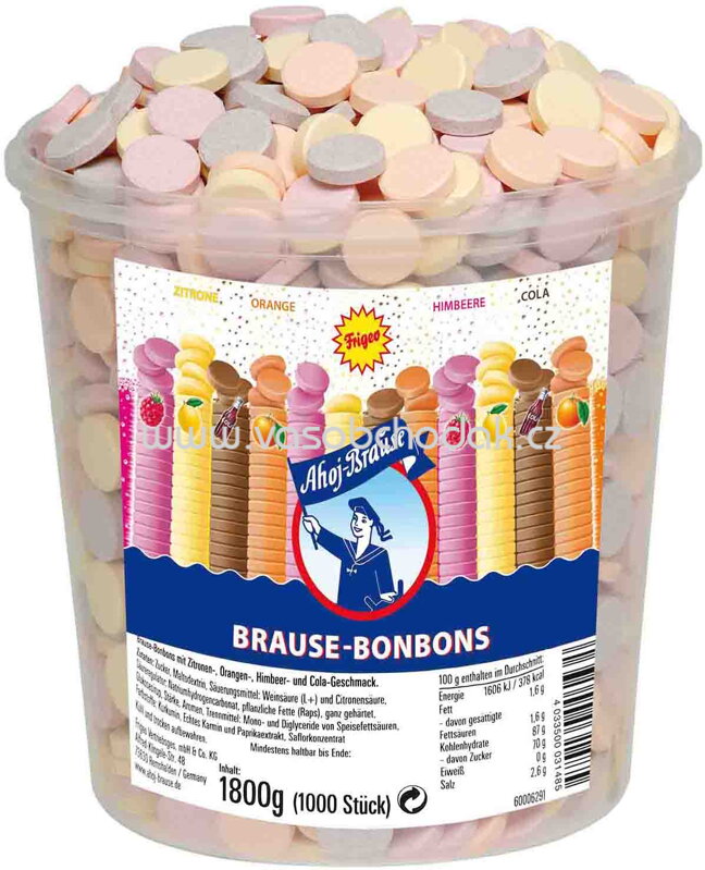 Ahoj-Brause Brause-Bonbons, 1000 St, 1,8 kg Ahoj-Brause Brause-Bonbons, 1000 St, 1,8 kg