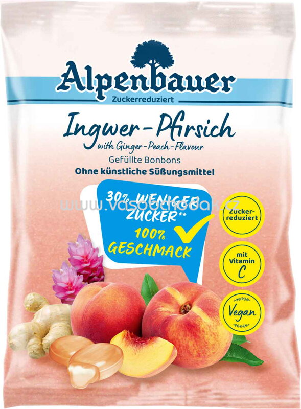 Alpenbauer Zuckerreduziert Ingwer-Pfirsich, 60g