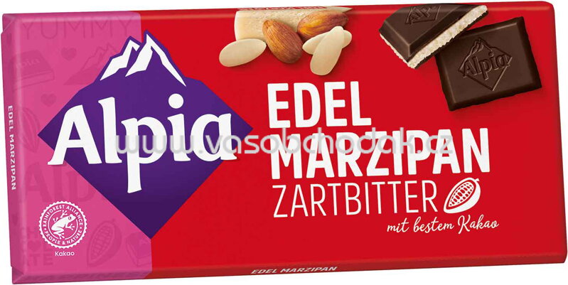 Alpia Tafelschokolade Edel-Marzipan Zartbitter, 100g Alpia Tafelschokolade Edel-Marzipan Zartbitter, 100g